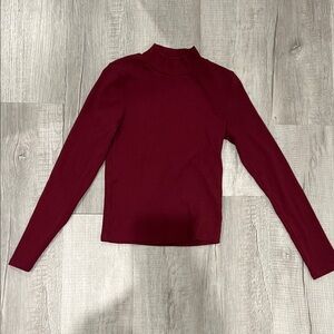 Gap Elegant Burgundy Long Sleeve Top